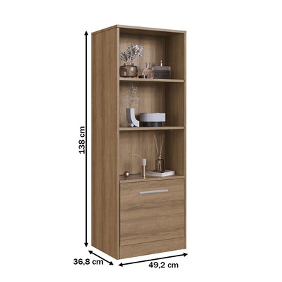 Estante para Livros Lock 1 Porta com Compartimento Oculto Mel - Art In Móveis