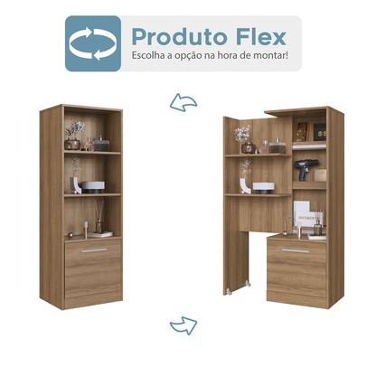 Estante para Livros Lock 1 Porta com Compartimento Oculto Mel - Art In Móveis