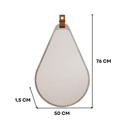 Espelho Decorativo Gota 100% Mdf Cimento - Mgm Móveis