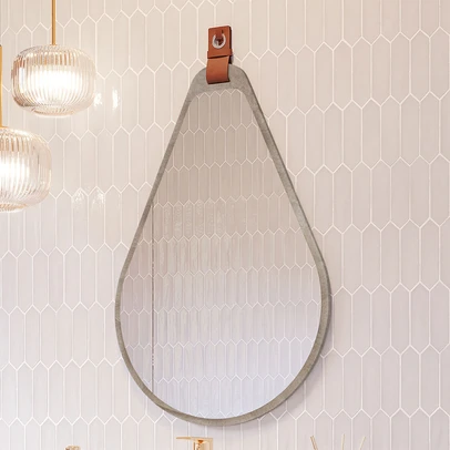 Espelho Decorativo Gota 100% Mdf Cimento - Mgm Móveis