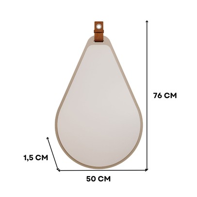 Espelho Decorativo Gota 100% Mdf Cappuccino - Mgm Móveis