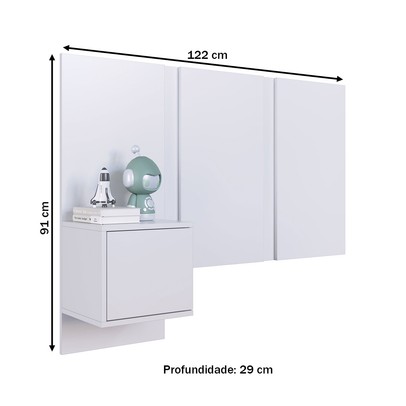 Cabeceira Solteiro Zurique 1 Porta Branco - Art In Móveis