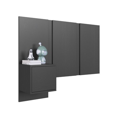 Cabeceira Solteiro Zurique 1 Porta Grafite - Art In Móveis