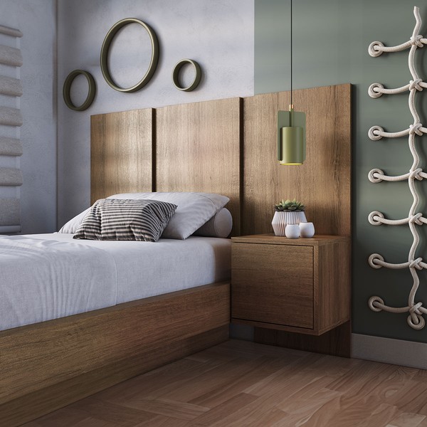 Cabeceira Solteiro Zurique 1 Porta Mel - Art In Móveis