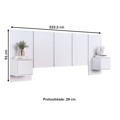 Cabeceira Casal Zurique 2 Portas Branco - Art In Móveis
