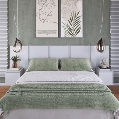 Cabeceira Casal Zurique 2 Portas Branco - Art In Móveis