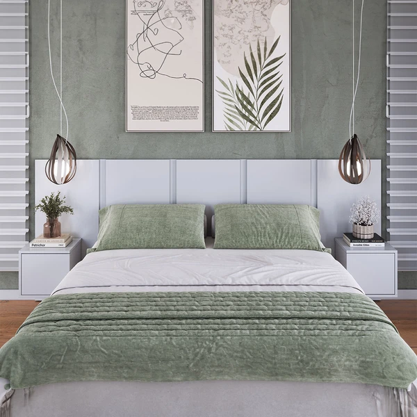 Cabeceira Casal Zurique 2 Portas Branco - Art In Móveis