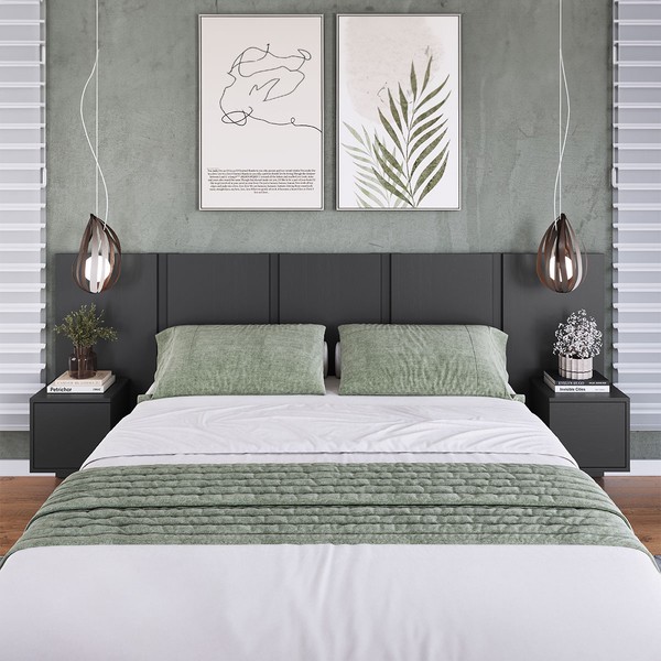 Cabeceira Casal Zurique 2 Portas Grafite - Art In Móveis