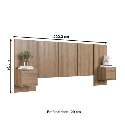 Cabeceira Casal Zurique 2 Portas Mel - Art In Móveis