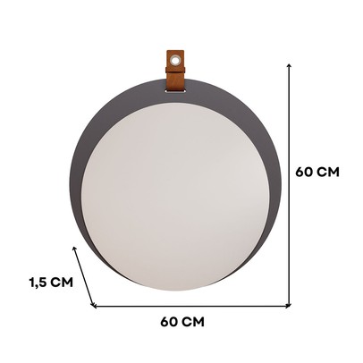 Espelho Decorativo Lua 100% Mdf Titanium - Mgm Móveis