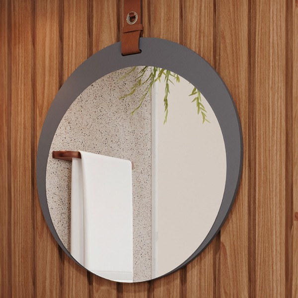 Espelho Decorativo Lua 100% Mdf Titanium - Mgm Móveis