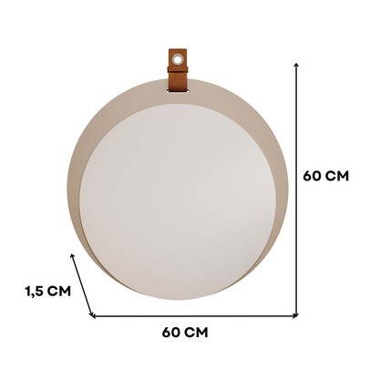 Espelho Decorativo Lua 100% Mdf Cappuccino - Mgm Móveis