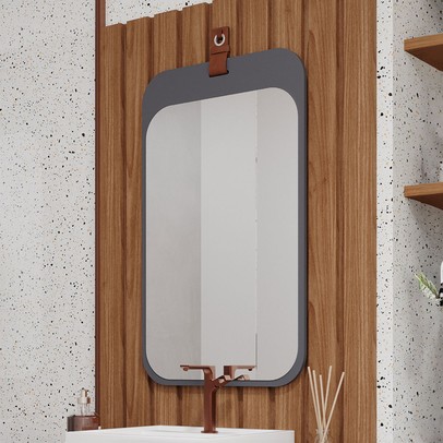 Espelho Decorativo Monet 100% Mdf Titanium - Mgm Móveis