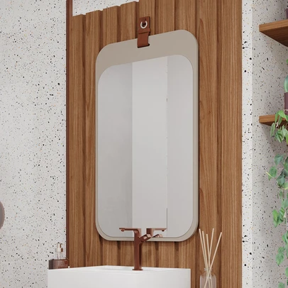 Espelho Decorativo Monet 100% Mdf Cappuccino - Mgm Móveis