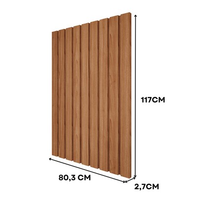 Painel Ripado 80cm 100% Mdf Freijó/Marrom - Mgm Móveis