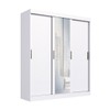 Guarda-Roupa Casal Solano 3 Portas 2 Gavetas com Espelho Branco - Pnr Móveis