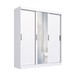 Guarda-Roupa Casal Solano 3 Portas 2 Gavetas com Espelho Branco - Pnr Móveis