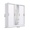 Guarda-Roupa Casal Solano 3 Portas 2 Gavetas com Espelho Branco - Pnr Móveis