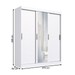 Guarda-Roupa Casal Solano 3 Portas 2 Gavetas com Espelho Branco - Pnr Móveis