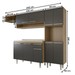 Armário de Cozinha com Balcão Smart 9 Portas 1 Gaveta Xingu/Grafite - Panorama Móveis