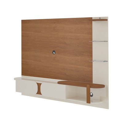 Painel para TV Até 65 Polegadas Urban 2 Portas com Led Cinamomo/Off White - Pnr Móveis
