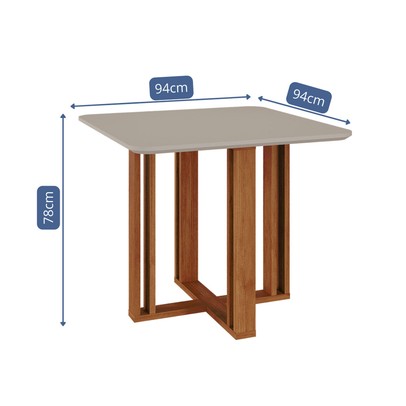 Mesa de Madeira Flora Cinamomo/Off White - Cimol
