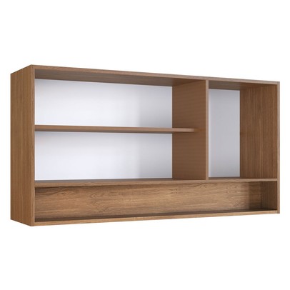 Armário Aéreo Cozinha Giovanna 3 Portas Freijó/Branco - Irm Móveis