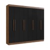 Guarda-Roupa Casal Califórnia 8 Portas 4 Gavetas 100% Mdf Castanho/Preto - Doripel