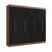 Guarda-Roupa Casal Califórnia 8 Portas 4 Gavetas 100% Mdf Castanho/Preto - Doripel
