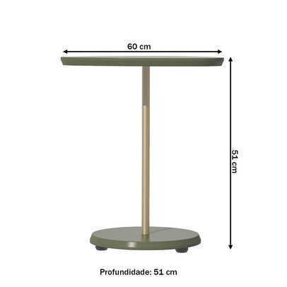 Mesa Canto Bia 60 Cm 100% Mdf Menta - Artely