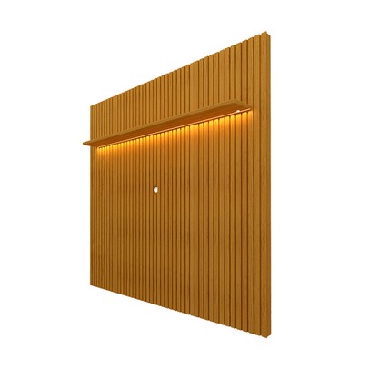 Painel para TV Até 75 Polegadas Nobre 1 Prateleira Ripado com Led 100% Mdf Naturale - Gelius