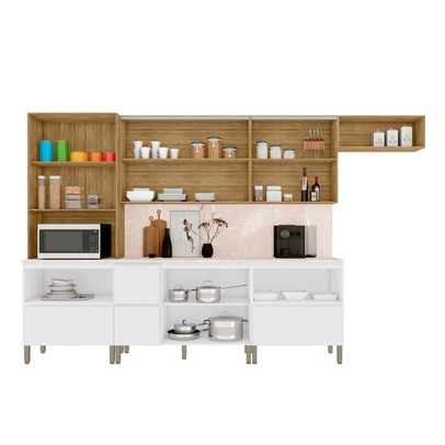 Cozinha Completa Art 12 Portas 4 Gavetas Freijó/ártico/Soft - Kits Paraná