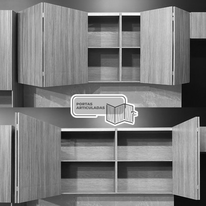 Cozinha Completa Art 12 Portas 4 Gavetas Freijó/ártico/Soft - Kits Paraná