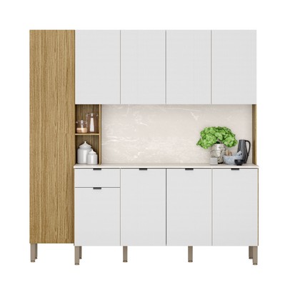 Cozinha Completa Pulse 9 Portas 1 Gaveta Freijó/Artico - Kits Paraná