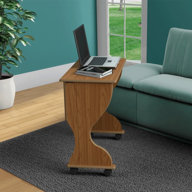 Mesa Dobrável com Rodízios Basic Freijó - Dalla Costa