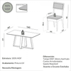Conjunto Sala de Jantar Mesa 160cm com 6 Cadeiras Estofadas 100% Mdf Carvalho Rosé/Bege Claro