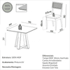 Conjunto Sala de Jantar Mesa Quadrada 90cm com 4 Cadeiras Mdf Palha Sintética Pinhão/Bege Claro