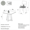 Conjunto Sala de Jantar Mesa Quadrada 90cm com 4 Cadeiras Mdf Pinhão/Bege Claro