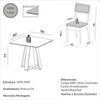 Conjunto Sala de Jantar Mesa Quadrada 90cm com 4 Cadeiras Mdf Estofadas Carvalho Rosé/Bege Claro
