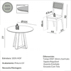 Conjunto Sala de Jantar Mesa Redonda 105cm com 4 Cadeiras Mdf Palha Sintética Pinhão/Bege Claro