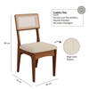 Conjunto Sala de Jantar Mesa Pirâmide 105cm com 4 Cadeiras Mdf Palha Sintética Pinhão/Bege Claro