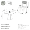 Conjunto Sala de Jantar Mesa Pirâmide 90cm com 4 Cadeiras Mdf Palha Sintética Pinhão/Bege Claro