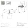 Conjunto Sala de Jantar Mesa Pirâmide 90cm com 4 Cadeiras Mdf Pinhão/Bege Claro