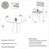 Conjunto Sala de Jantar Mesa Pirâmide 90cm com 4 Cadeiras Mdf Estofadas Carvalho Rosé/Bege Claro