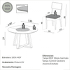 Conjunto Sala de Jantar Mesa Redonda Giratória 130cm com 6 Cadeiras Mdf Carvalho Rosé/Bege Claro