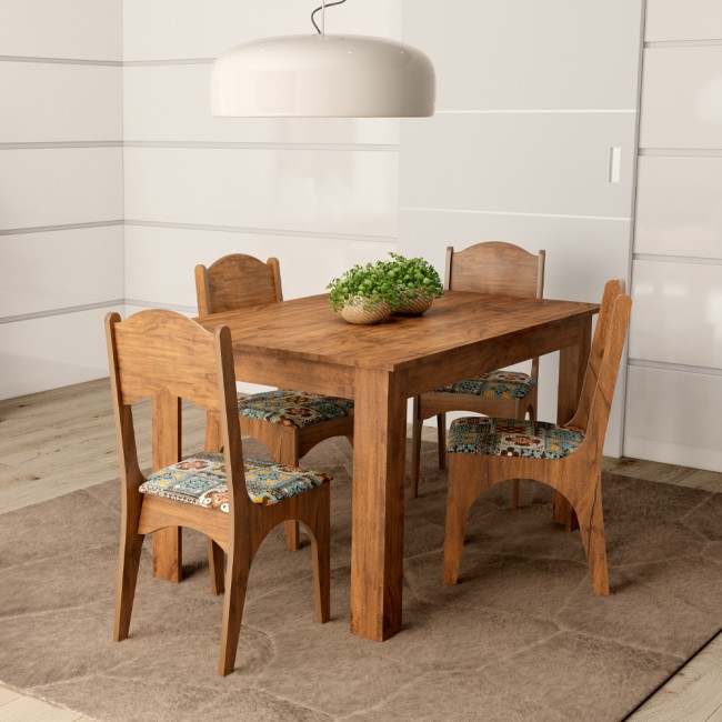 Mesa de Jantar Retangular 4 Lugares Basic Nobre - Dalla Costa