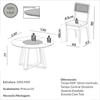 Conjunto Sala de Jantar Mesa Redonda Giratória 130cm com 4 Cadeiras Mdf Palha Sintética Carvalho Rosé/Bege Claro
