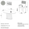 Conjunto Sala de Jantar Mesa Orgânica Ripada 160cm com 4 Cadeiras Mdf Palha Sintética Freijó/Bege Claro