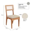 Conjunto Sala de Jantar Mesa Orgânica Ripada 160cm com 6 Cadeiras Mdf Palha Sintética Freijó/Bege Claro