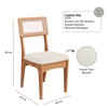 Conjunto Sala de Jantar Mesa Orgânica Ripada 160cm com 6 Cadeiras Mdf Palha Sintética Freijó/Bouclé Césare Claro